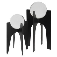 Ellianna Black Crystal Spheres On Base (Set of 2) - Ornate Home