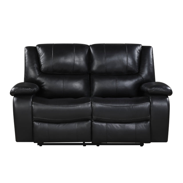 Ellicott Black Double Reclining Loveseat - Ornate Home