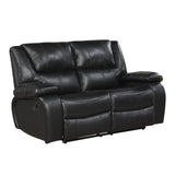 Ellicott Black Double Reclining Loveseat - Ornate Home