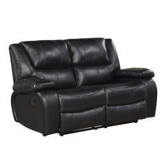 Ellicott Black Double Reclining Loveseat - Ornate Home