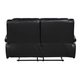 Ellicott Black Double Reclining Loveseat - Ornate Home