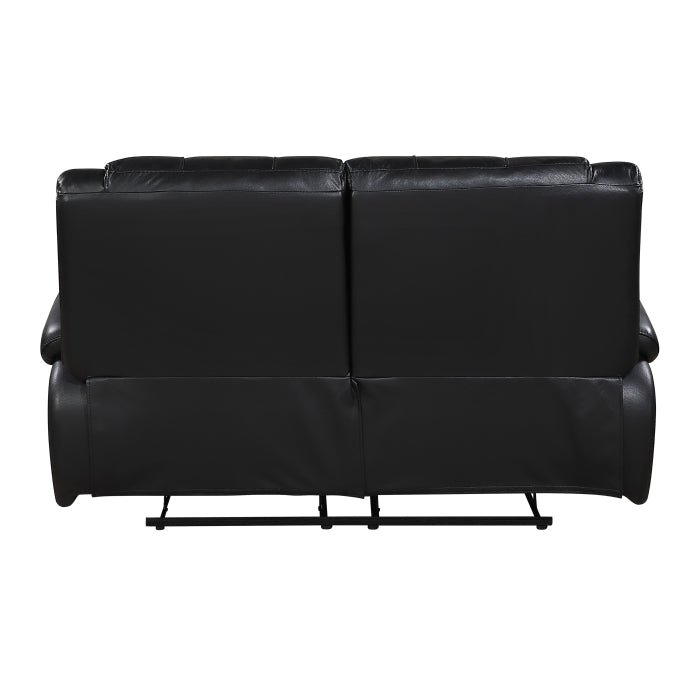 Ellicott Black Double Reclining Loveseat - Ornate Home