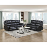 Ellicott Black Double Reclining Loveseat - Ornate Home