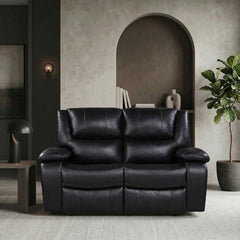 Ellicott Black Double Reclining Loveseat - Ornate Home