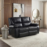 Ellicott Black Double Reclining Loveseat - Ornate Home