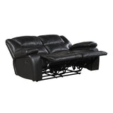 Ellicott Black Double Reclining Loveseat - Ornate Home