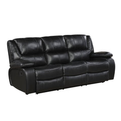Ellicott Black Double Reclining Sofa - Ornate Home