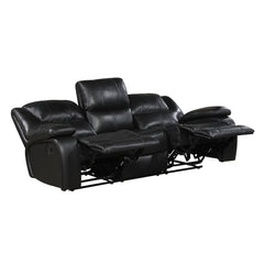 Ellicott Black Double Reclining Sofa - Ornate Home