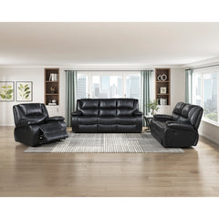 Ellicott Black Double Reclining Sofa - Ornate Home