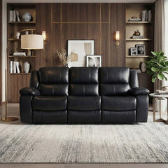 Ellicott Black Double Reclining Sofa - Ornate Home