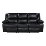 Ellicott Black Double Reclining Sofa - Ornate Home