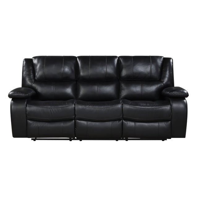 Ellicott Black Double Reclining Sofa - Ornate Home