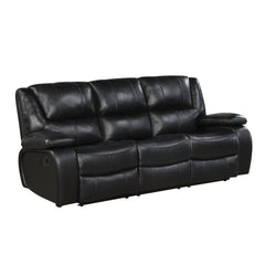 Ellicott Black Double Reclining Sofa - Ornate Home
