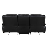 Ellicott Black Double Reclining Sofa - Ornate Home