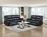 Ellicott Black Double Reclining Sofa - Ornate Home