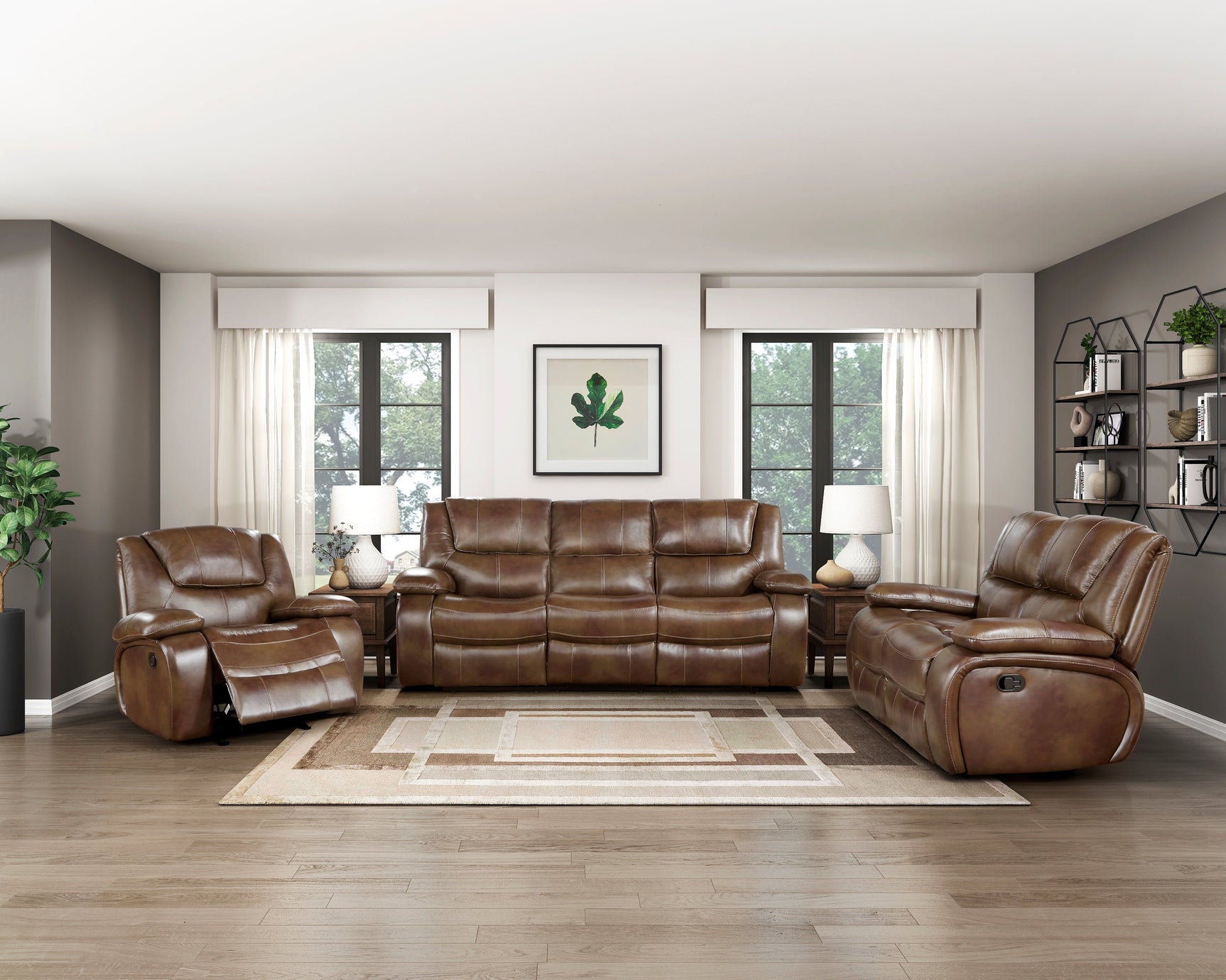 Ellicott Brown Double Reclining Sofa - Ornate Home