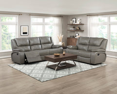 Ellicott Gray Double Reclining Loveseat - Ornate Home