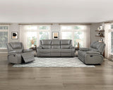 Ellicott Gray Double Reclining Loveseat - Ornate Home