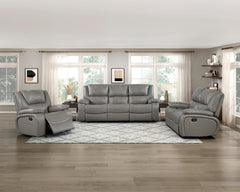 Ellicott Gray Double Reclining Loveseat - Ornate Home