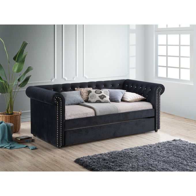 Ellie Black Daybed w/ Trundle - Ornate Home