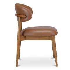 Ellie Brown Leather Dining Chair - Ornate Home