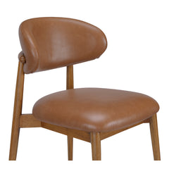Ellie Brown Leather Dining Chair - Ornate Home