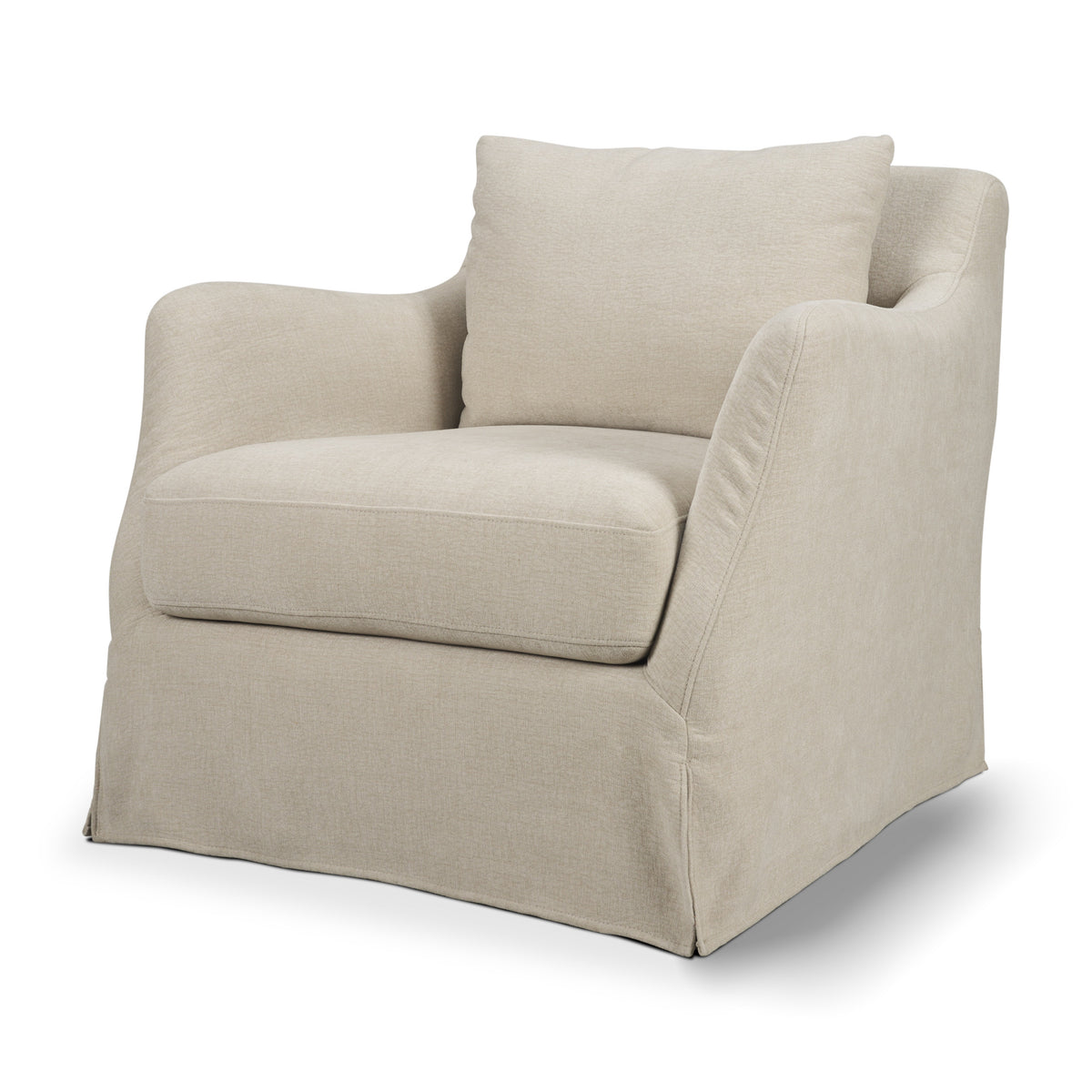 Ellington Cream Slipcovered Slope Arm Accent Chair - Ornate Home
