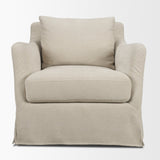 Ellington Cream Slipcovered Slope Arm Accent Chair - Ornate Home