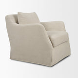 Ellington Cream Slipcovered Slope Arm Accent Chair - Ornate Home