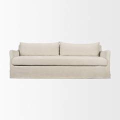 Ellington Cream Slipcovered Slope Arm Sofa - Ornate Home