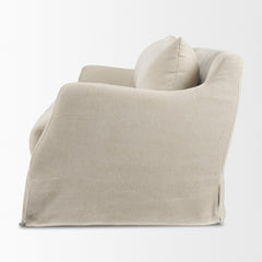 Ellington Cream Slipcovered Slope Arm Sofa - Ornate Home