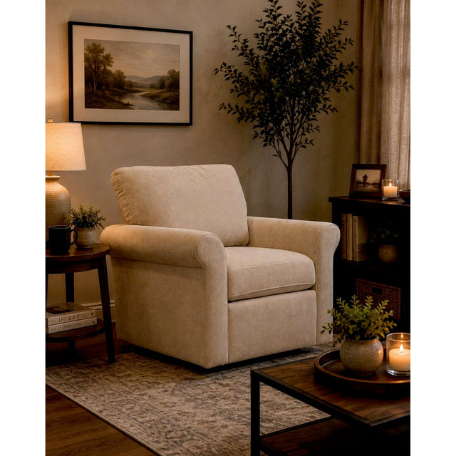 Ellington Dos Beige Swivel Chair - Ornate Home