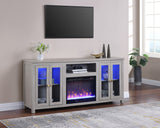 Ellington Light Gray 70"W Fireplace TV Stand - Ornate Home
