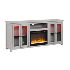 Ellington Light Gray 70"W Fireplace TV Stand - Ornate Home