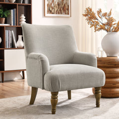 Ellington Linen Fabric Upholstered Accent Armchair - Ornate Home