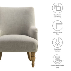 Ellington Linen Fabric Upholstered Accent Armchair - Ornate Home