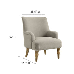 Ellington Linen Fabric Upholstered Accent Armchair - Ornate Home
