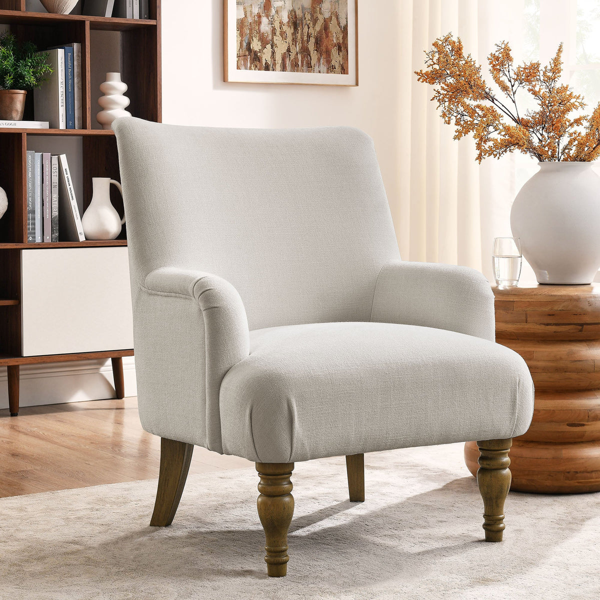 Ellington Salt Fabric Upholstered Accent Armchair - Ornate Home