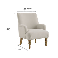 Ellington Salt Fabric Upholstered Accent Armchair - Ornate Home