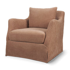 Ellington Sienna Slipcovered Slope Arm Swivel Accent Chair