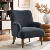 Ellington Slate Blue Fabric Upholstered Accent Armchair - Ornate Home