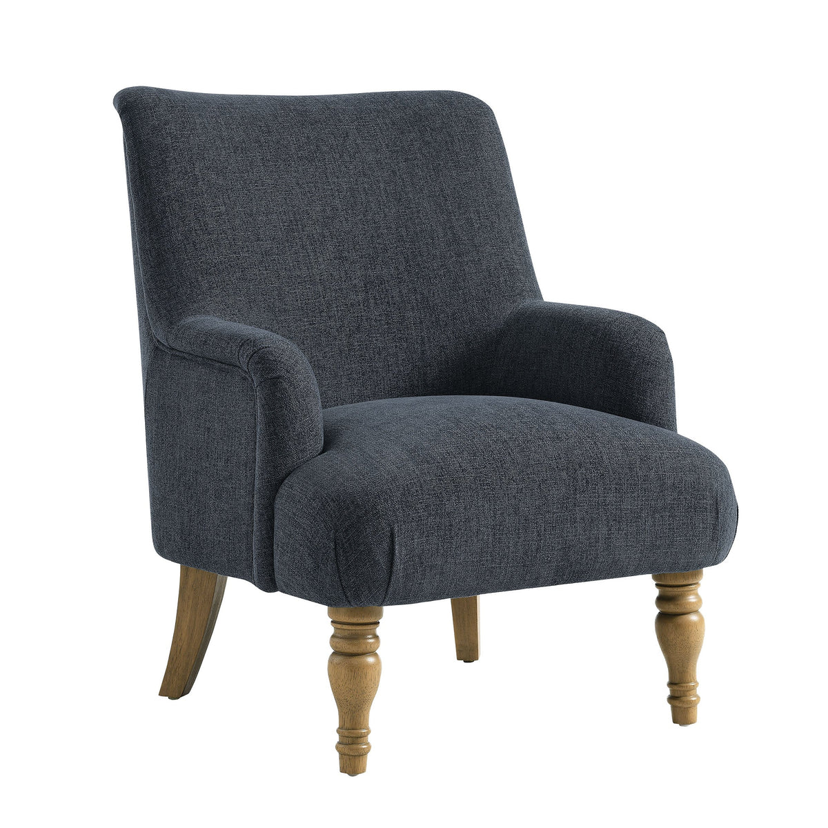 Ellington Slate Blue Fabric Upholstered Accent Armchair - Ornate Home