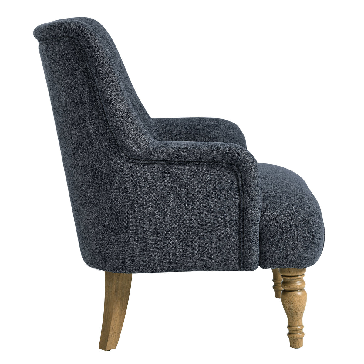 Ellington Slate Blue Fabric Upholstered Accent Armchair - Ornate Home