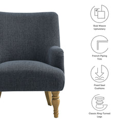 Ellington Slate Blue Fabric Upholstered Accent Armchair - Ornate Home