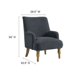 Ellington Slate Blue Fabric Upholstered Accent Armchair - Ornate Home