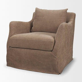 Ellington Stonewashed Latte Slipcovered Slope Arm Accent Chair - Ornate Home