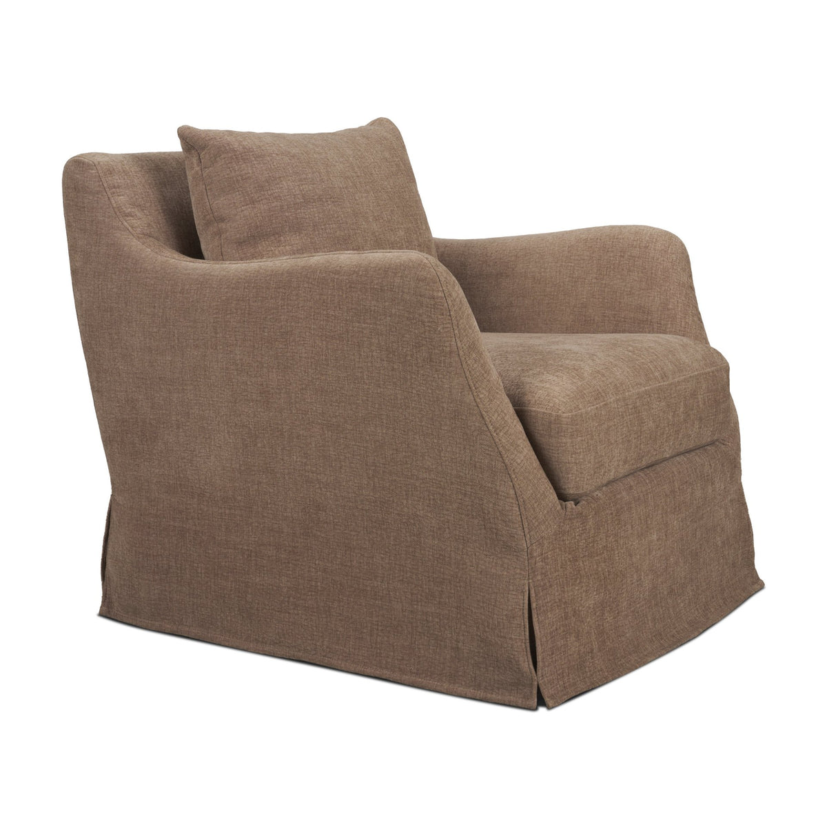 Ellington Stonewashed Latte Slipcovered Slope Arm Accent Chair - Ornate Home