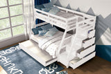 Ellington White Twin/Full Bunk Bed w/ Trundle - Ornate Home