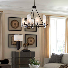 Ellipse Dark Bronze 10 Light Chandelier - Ornate Home