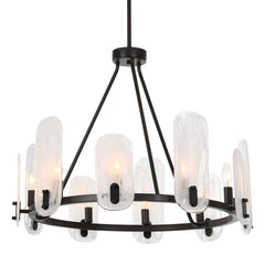 Ellipse Dark Bronze 10 Light Chandelier - Ornate Home